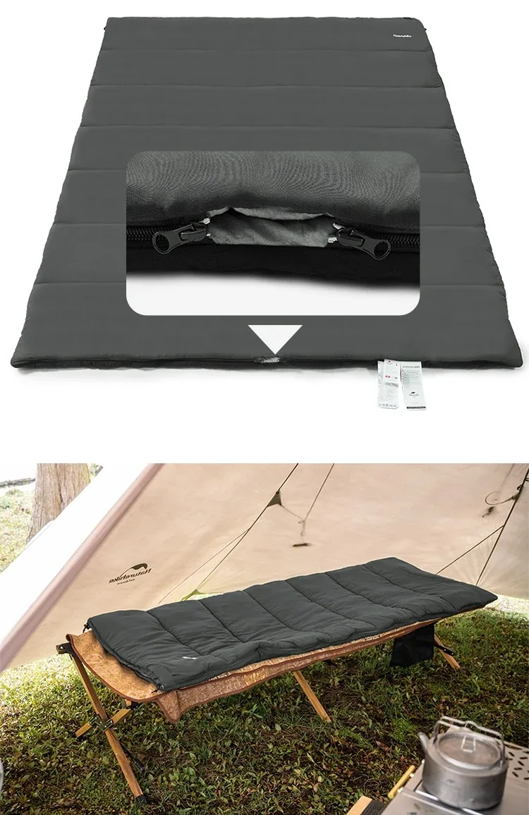 Naturehike Camping Sleeping Bag Spliced Waterproof Ultralight Double Quilt Washable Hiking 3 Season Outdoor House Sleeping Bag