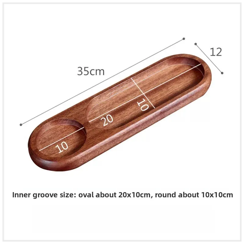 1PC Wooden Snack Box Serving Tray for Chicken Popcorn Fries Bread Western Restaurant Steak Platter with Ceramic Dipping Bowls