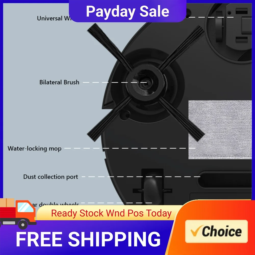 3 in 1 Sweeping Robot Strong Suction Vacuum Mop Robot Sweeping Machine Compact Cleaning Machine for Pet Hair Stubborn Dirt