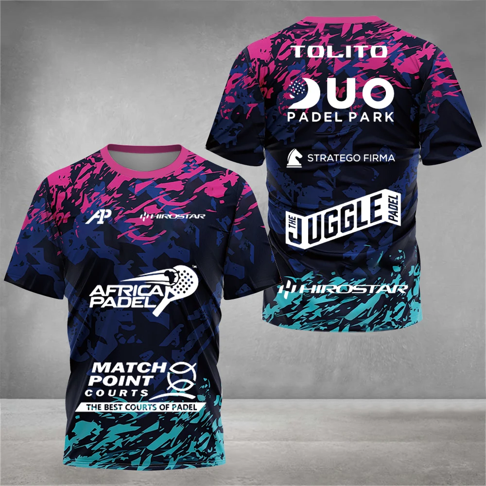 

Men's tie dye printed T-shirt, badminton and tennis outdoor sportswear, summer breathable round neck casual short sleeved loose