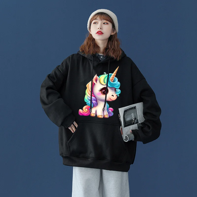 

Sanrio Unicorn Men's and Women's Hoodie Casual Street Clothing Long sleeved Sweatshirt Boys and Girls Autumn Top Coat