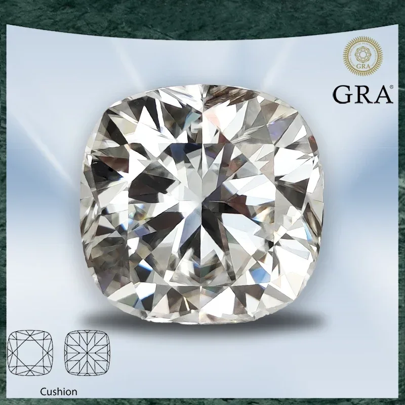 

Moissanite Stone Cushion Cut D Color VVS1 with GRA Certificate for Gemstone Charms Advanced Top Jewelry Making Materials