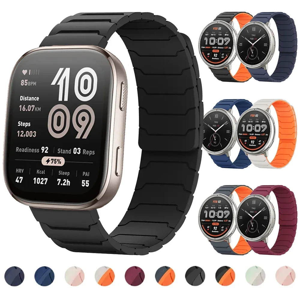 20mm 22mm Magnetschlaufenarmband für Amazfit Bip 6 5 3/Balance 2 Silikonarmband für Amazfit GTR 4 3 Pro GTS 4 3 2mini Active 2