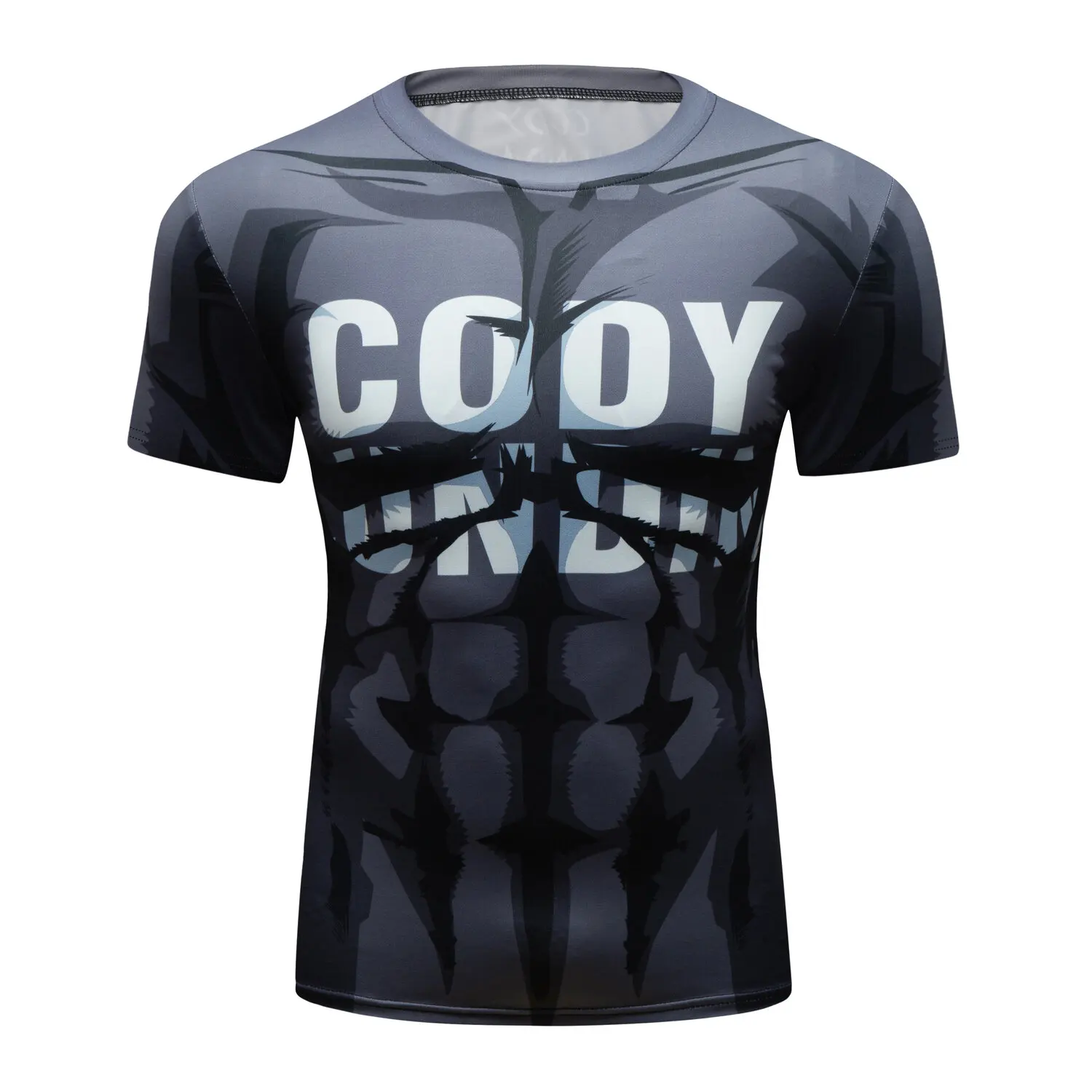 

Men's Compression Shirts Short Sleeve Print Breathable Shirt Fitness Running Sports Training Fashion Baselayer Tee（211456）