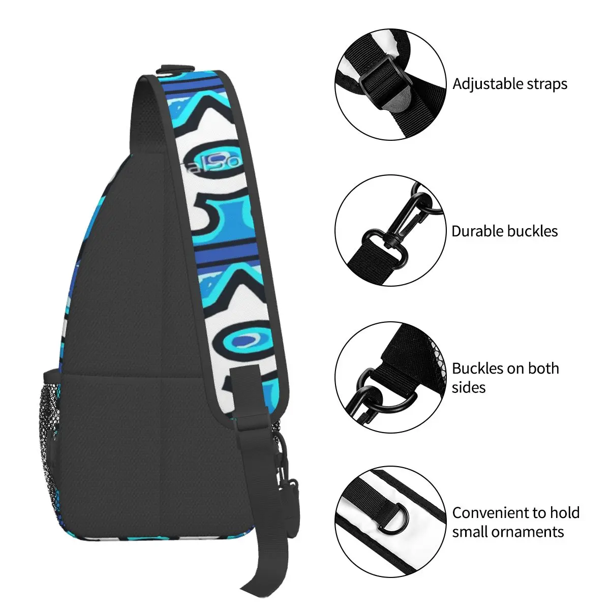 Team Aqua Brusttasche modische Polyester Stoff täglich schönes Geschenk Multi-Style