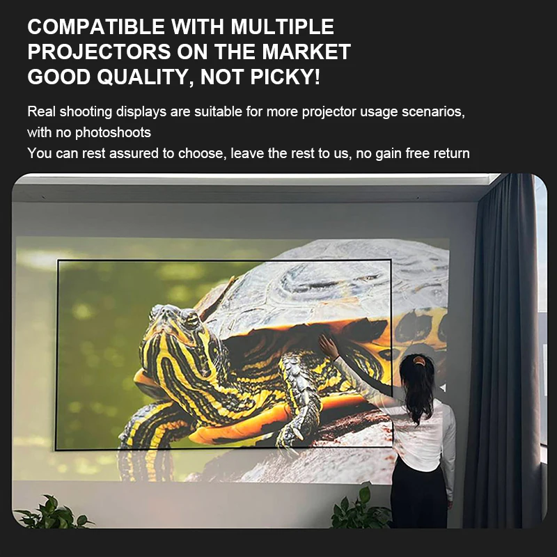 

Dahui Fresnel ALR Projector Screen 8K 3D Ultra-Narrow Bezel Fixed Frame Hard Screen Wall Mounted Home Theater 80-120 Inch