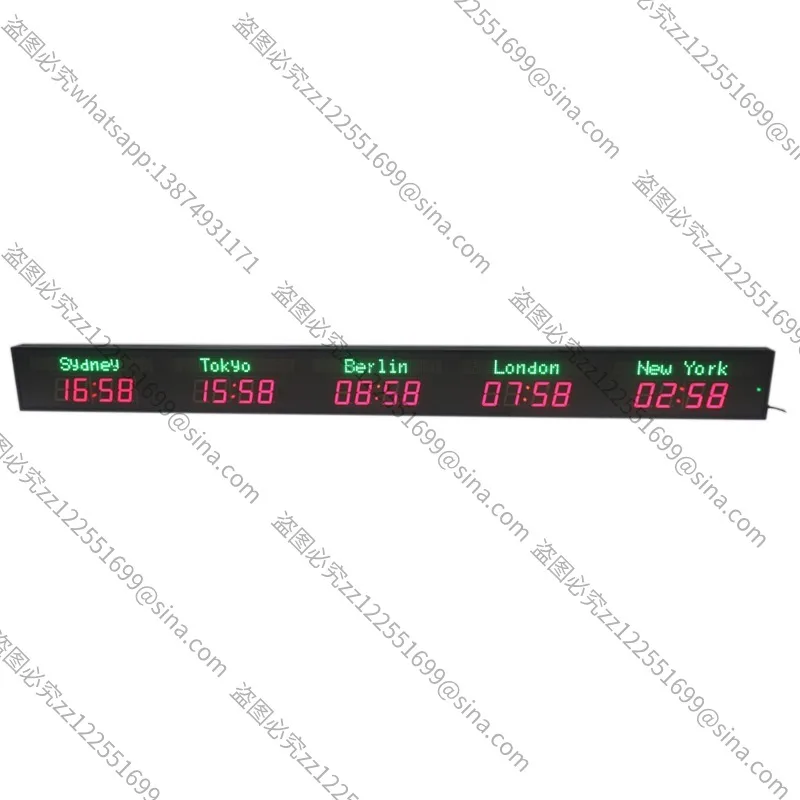 Suitable for 2.3 Inch 3/4/5/6 City LED WorldClock, ElectronicClock, Multi-time Zone Wall Clock Hotel Commercial ElectronicClock