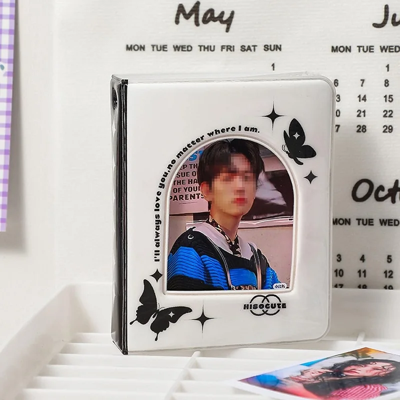 Retro Black 3 Inch Photo Album Star Chasing Girl Idol Album Small Card Storage Book Korea Photocard Binder Photo Holder