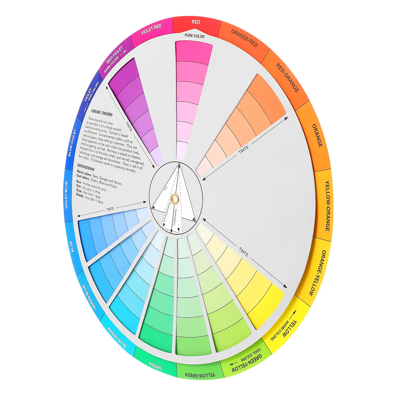 Art Student Wheel Color Chart Mixing Guide – Rotatable Painting Learning Board for Small Inch Palette
