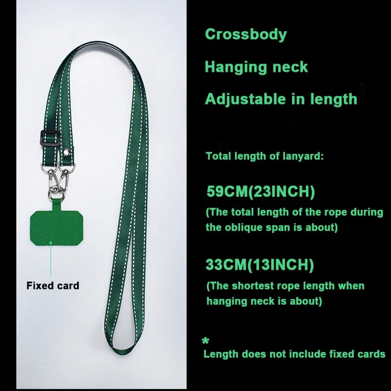 Simplicity Crossbody Cell Phone Lanyard Adjustable Hanging Neck Strap with Universal Clip Gasket Anti-lost Mobile Phone Lanyards