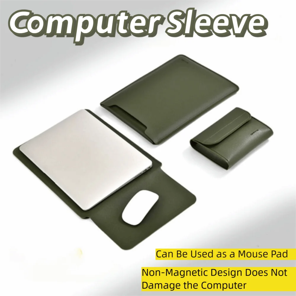 

3 in1 Laptop Sleeve Bag Non-Magnetic Ultra Thin Tablet Protective Pouch Thickened Lightweight Laptop Case Cover Business Use