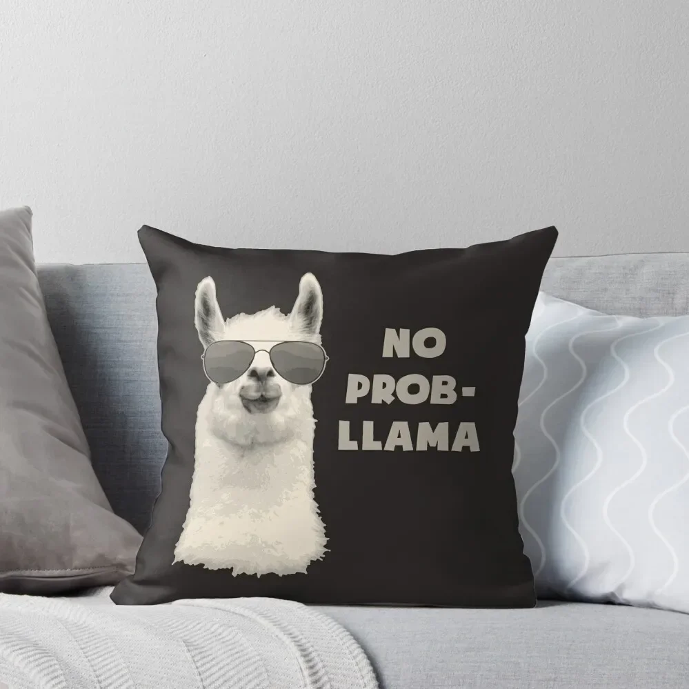 

No Problem Llama Throw Pillow Decorative Cover For Living Room Marble Cushion Cover Sofas Covers pillow