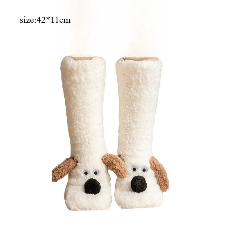 

Нескользящие носки-тапочки, носки для сна, женские зимние утолщенные зимние носки в мультяшной форме, новинка 2025, тренд