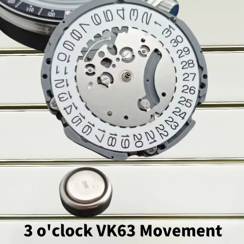 Multifunktionales, silber-schwarzes Mondblatt, 39,6 mm, geeignet für VK64- und VK63-Quarzuhren, Uhrenteile, passend für 20-mm-Armband, Gehäuse und Lünette. – Detail 15