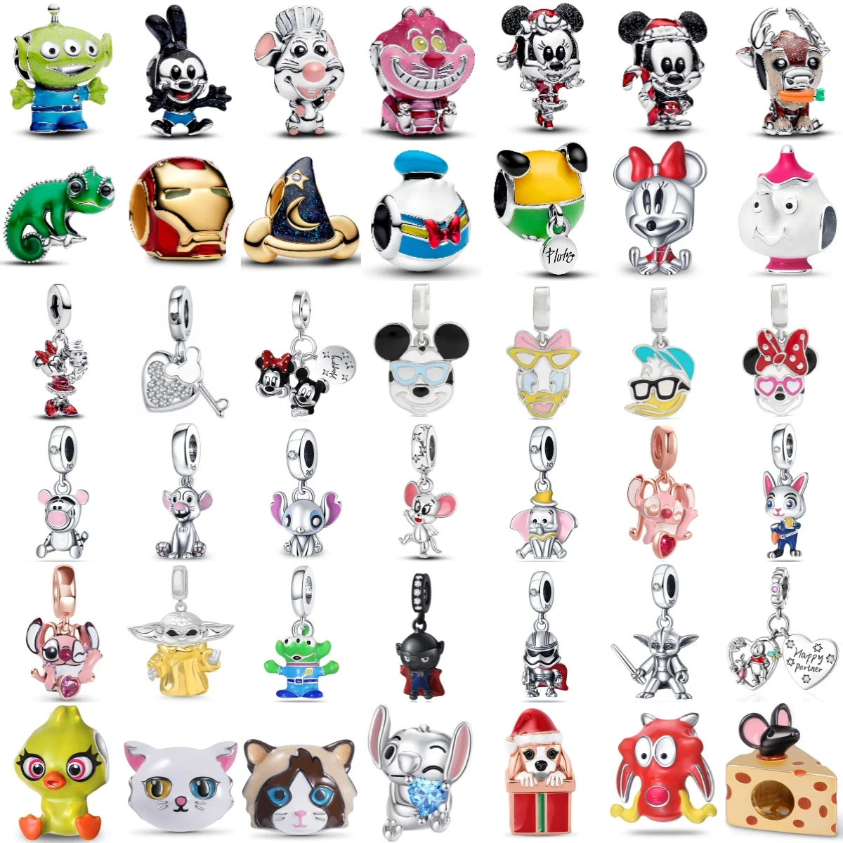 

Hot Sale Miniso Disney S925 Silver Mickey Mouse Cat Warrior Cartoon Charm Bead Fit for DIY Bracelet Necklace Fine Jewelry