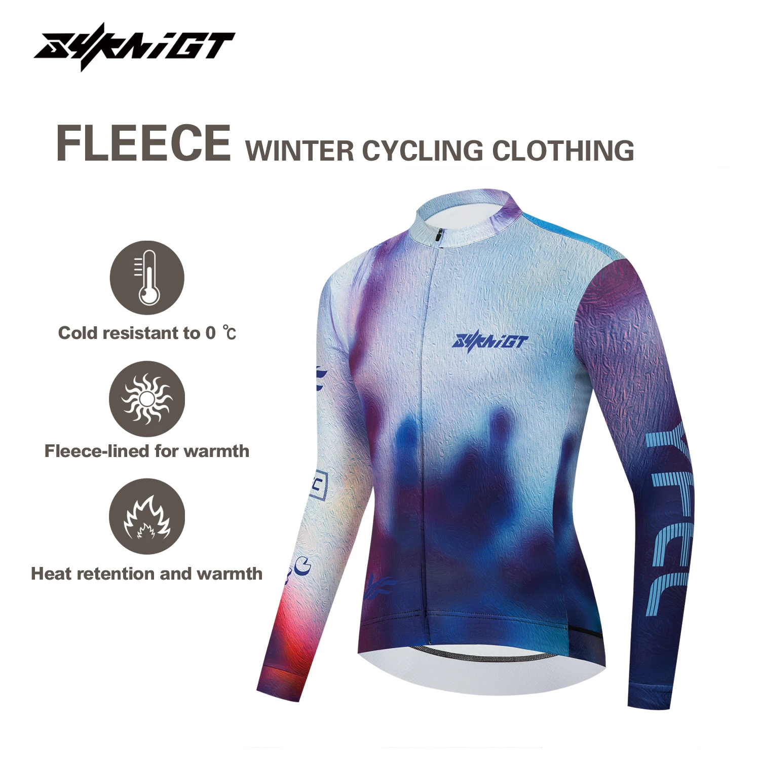 

ZYKNIGT men's cycling jersey for autumn and winter road cycling top with fleece riding jacket windproof and warm cycling jacket