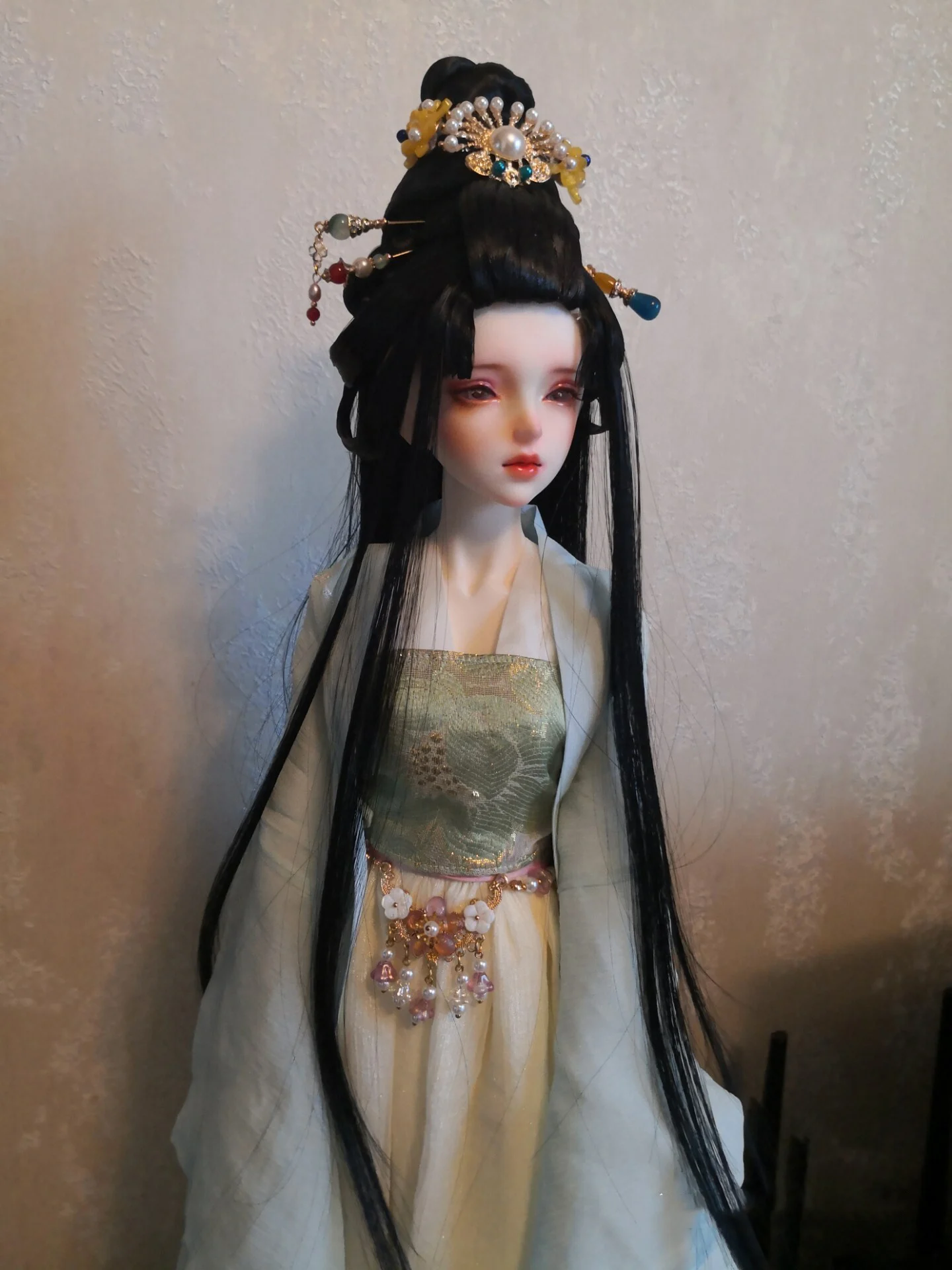 1/4 1/3 escala bjd/sd antigo traje hanfu perucas vintage cabelo longo peruca de fadas para msd sd13 menina ssdf tio boneca acessórios a1474