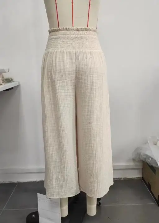 Women's Pant 2026 Summer Loose New Style with A Drawstring Design High Waist Casual Loose Wide Leg Pants Suitable for Daily Use