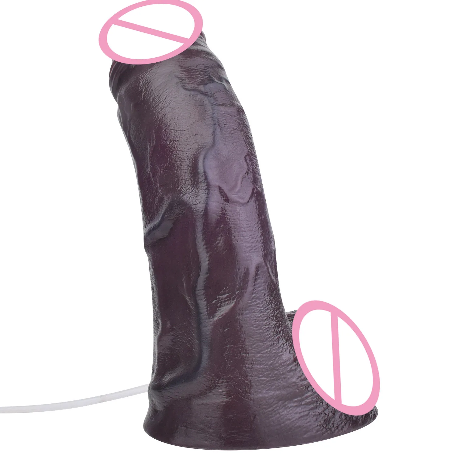 FAAK Dual Layer Silicone Squirting Penis Black Thick Realistic Ejaculate Dildo Giant Butt Plug with Suction Cup Adult Sex Toys view 6