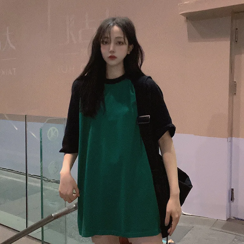 Y2K K-fashion Japanese t shirt Woman Clothing O-neck Loose Short Sleeve Solid Crop Top Casual Tee Shirt Sexy 90S Tshirt Woman