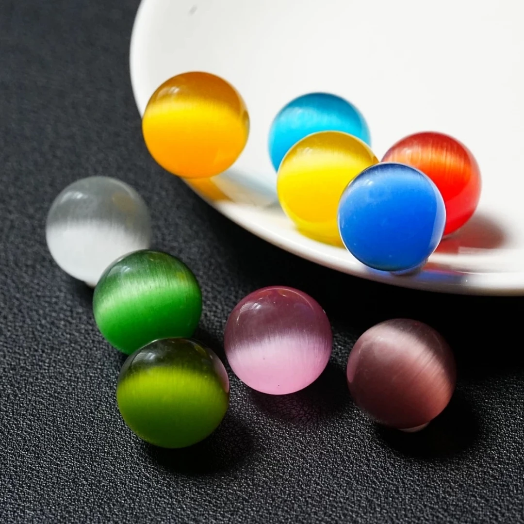 10 Colors Cat's Eye Sphere Crystal Ball Reiki Healing Chakra Stone Home Decor Collection Ball, Perfect gift