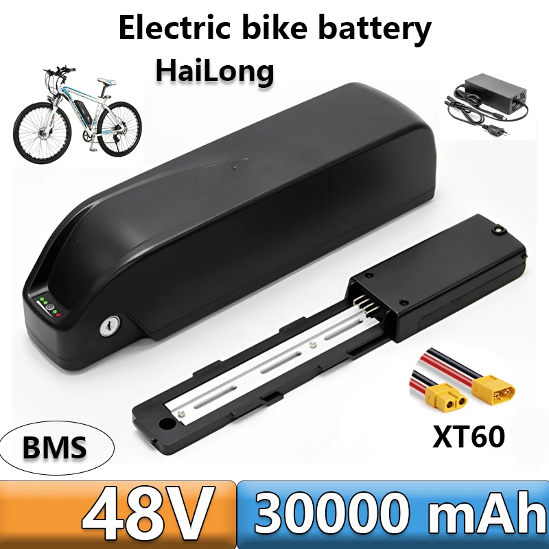 Original eBike Battery 48V 30Ah Hailong 30A BMS Electric Bicycle Downtube Lithium Battery Pack For 1000W 750W 500W 250W Motor