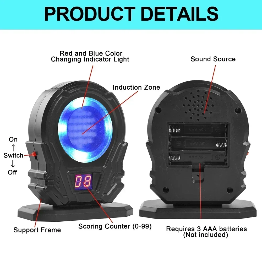 YColor Sensitive Infrared Induction Electronic Laser Target Shooting Toy with Sound Effects for Dry Fire Laser Training Practice