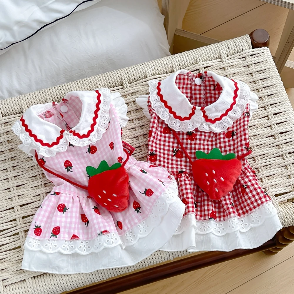 

2025 Elfidog Puppy Dog Clothes Summer None Hubei Plaid Dogs 100 Cotton Dog Dresses Dresses For Dogs Clearance