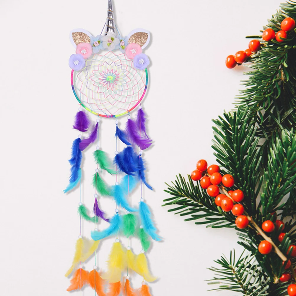 

1Pcs Dream Catcher Fashionable Unicorn Theme Colorful Tree Hanging Pendant Charming Door Hanging Decoration Gift