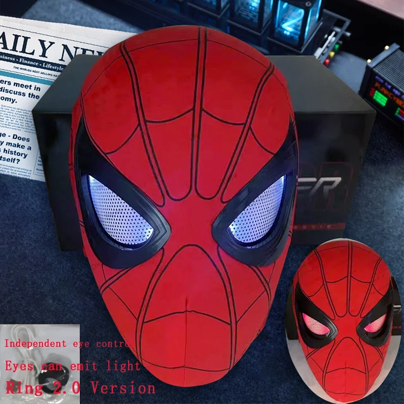 New Spider-man:no Way Home Spider Man Mask Luxury Helmet Rechargeable Remote Eyes Movable Mask Cosplay Decoration Gift Toys