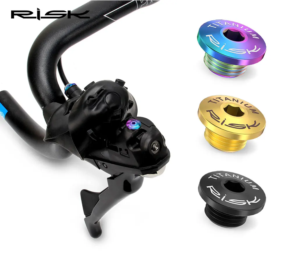 2pcs RISK Road Bike Shift Shifter Lever Oil Bleed Bolt  Screw Titanium Disc Brake Cable Hose Locking Bolts For Shimano