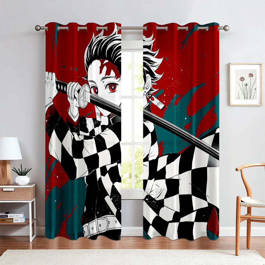 

Cartoon Anime Character Curtains for Children's Room, Bedroom, Study, Window Decoration, Cheap, 2 Panels, 3D