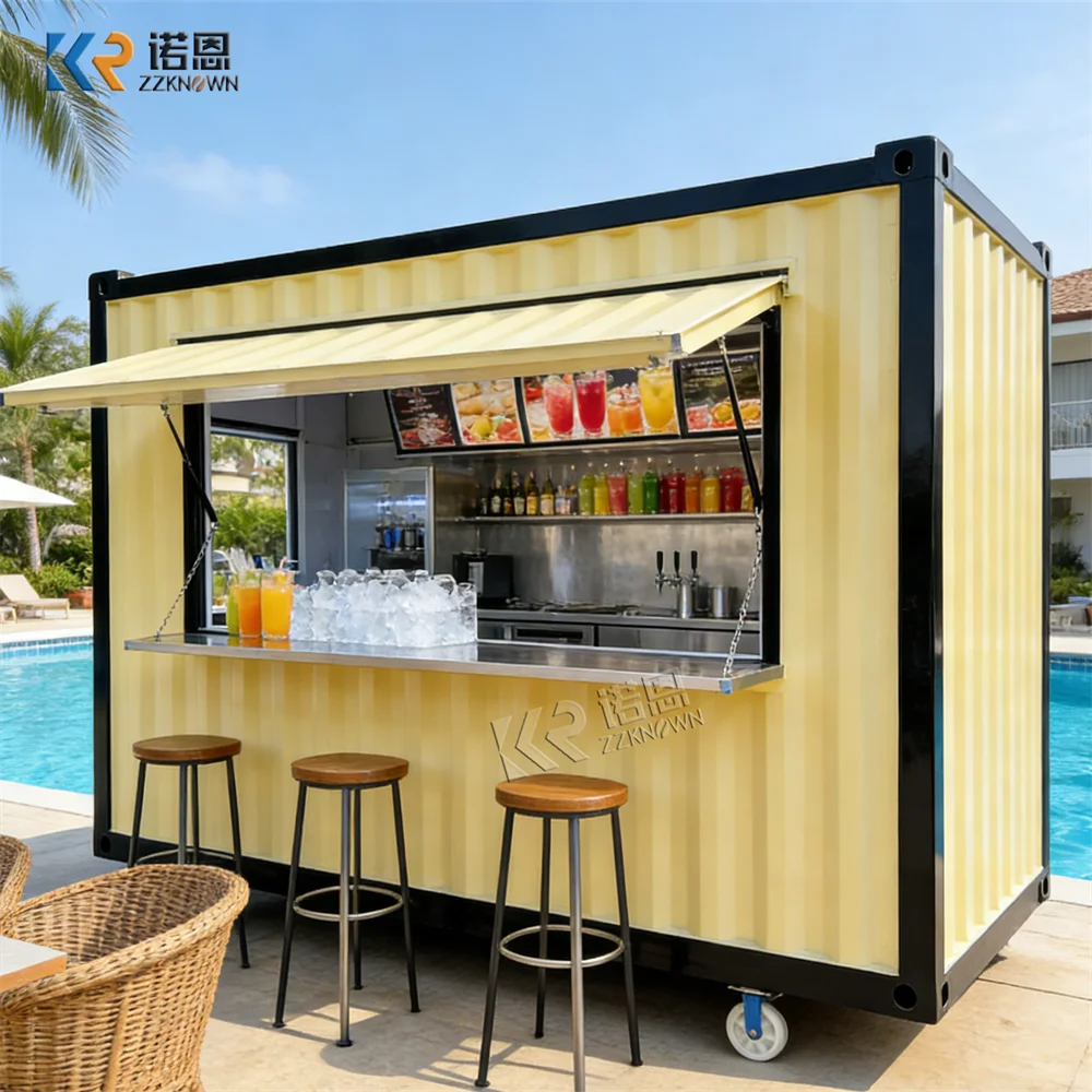 Prefab Coffee Container Kiosk Bar Mobile Restaurant Kitchen Mobile Container Bar Fully Equipped