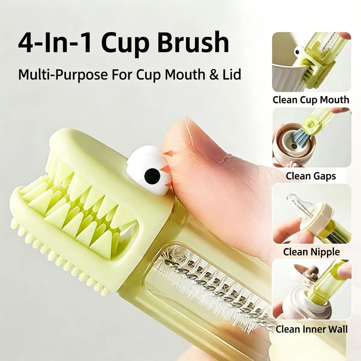 3 In 1 Multifunctional Cleaning Brush Tiny Bottle Cup Lid Detail Brush Straw Cleaner Tools Household Kitchen Cleaning Tools