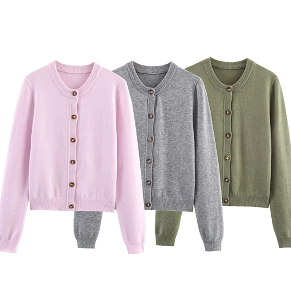 

Maxdutti Autumn And Winter Women's Knitted Jacket Nordic Minimalist Cardigan Pure Color Basic Style Knitwear Sweater Women Top