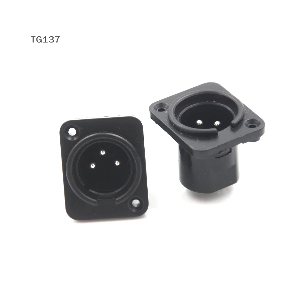 جديد 10 قطعة مقبس الهيكل الذكور 3-Pin XLR جاك لوحة جبل موصل غير الإغلاق #4