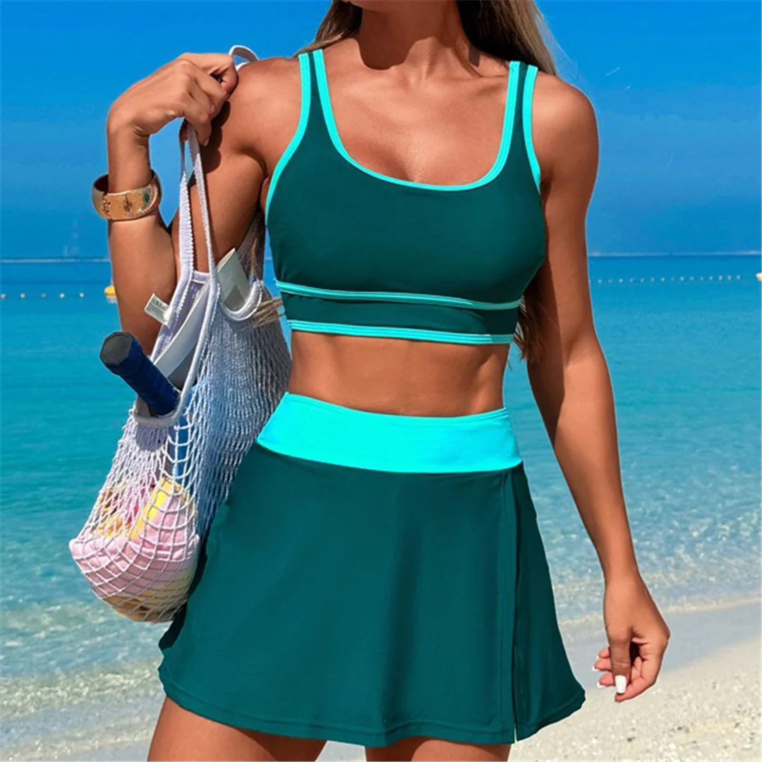 S - XL, 10 Farben, zweiteiliger Badeanzug für Damen, hoch geschnittener Bikini, zweiteiliges Bikini-Set, Damen-Badebekleidung, Badeanzug, Schwimmanzug V6998 – Detail 21