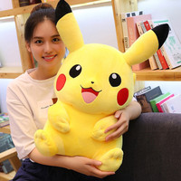 60cm Original Big Size Pokemon Cute Pikachued Plush Doll Anime Toy Cartoon Pillow Yellow Elf Stuffed Toy Xmas Gifts Kids Toys