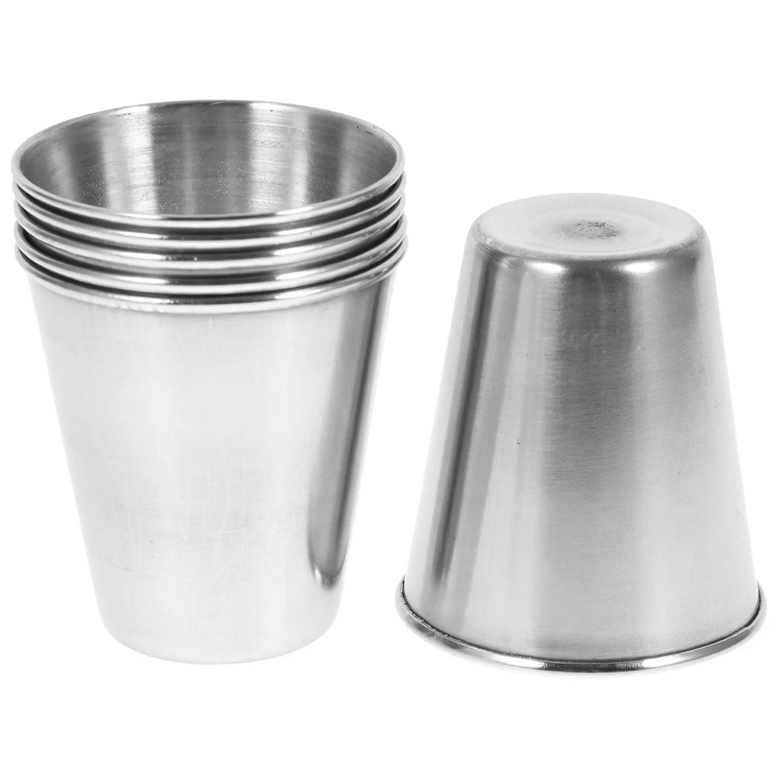 

6 Pcs Beer Cups Mugs Small Glasses Home Cocktail Stainless Steel Water Office Travel