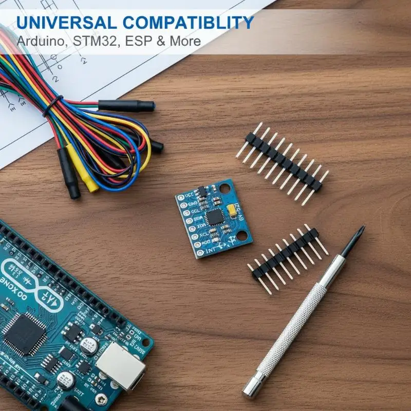 1 Set MPU6050 GY-521 3-Axis Accelerometer Gyroscope 6DOF Sensor Module High Precision Small Size Breakout Board