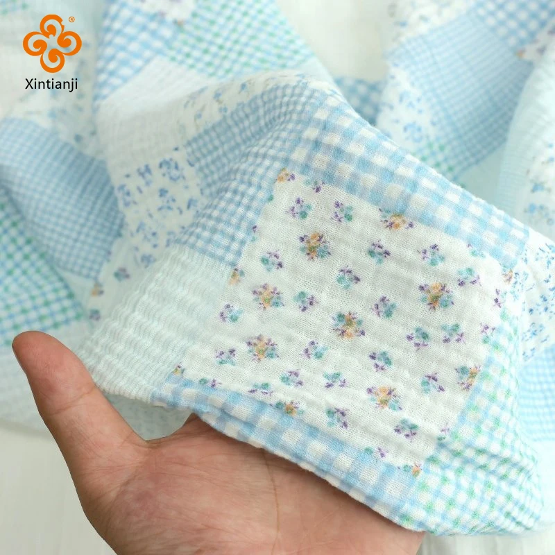 

0.5/1/3/5m Cotton Gauze Fabric Double Layer Patchwork Print Soft for Bedding,Loungewear,Breathable Skin-Friendly DIY Sewing