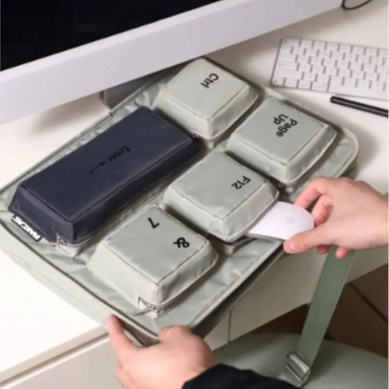 Ins Inflatable Keyboard Design Laptop Bag Unique Creative 13 16 Inch MacBook Pro 14 Case Multi Function Crossbody Laptop Sleeve