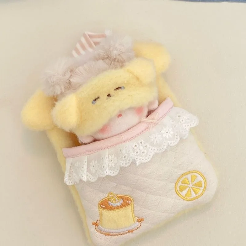 10cm Doll Sleeping Bag Cute Cake Doll Bedding Eye Mask Toy Dollhouse Mini Mattress Pillow Quilt Cotton Stuffed Doll