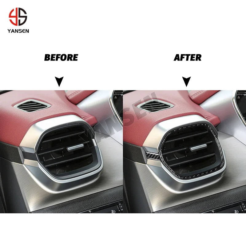 حقيقي ألياف الكربون مركز وحدة التحكم الجانب منفذ الهواء لوحة غطاء الكسوة ملصقات ل PROTON X50 جيلي COOLRAY اكسسوارات السيارات #5