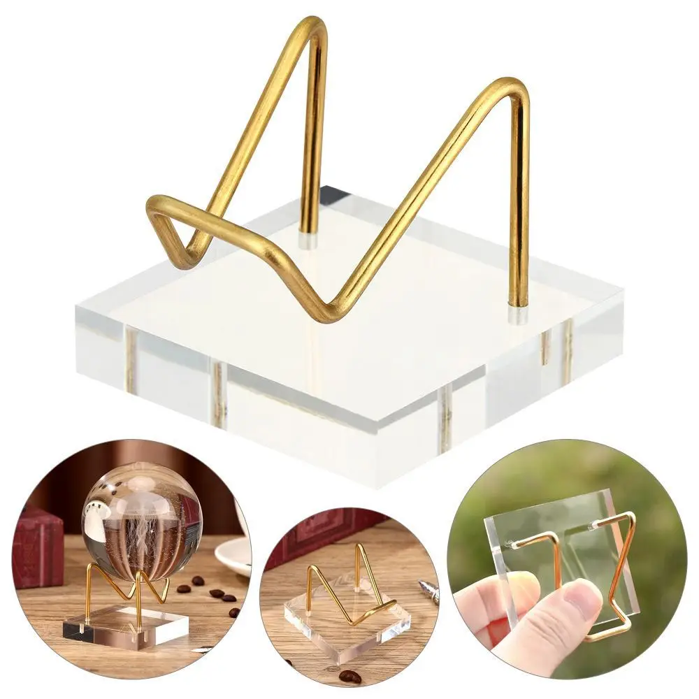 Metal Mineral Agate Stones Glass Sphere Holder Home Decoration Crystal Ball Base Acrylic Display Stand