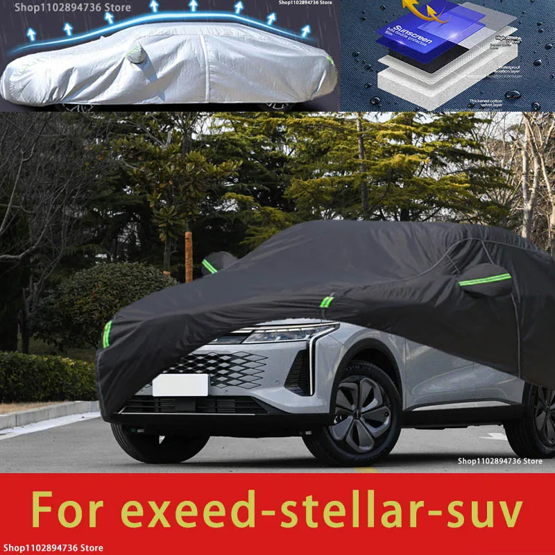 

For Exeed stellar fit Outdoor Protection Full Car Covers Snow Cover Sunshade Waterproof Dustproof Exterior black car cover