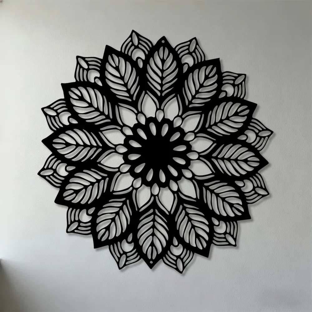 2D Flat Mandala Metal Wall Art, Modern Home Decor for Living Room Bedroom Office