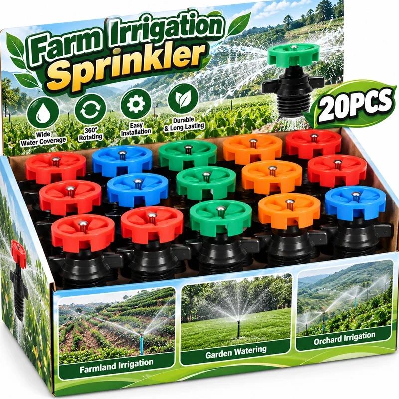 Automatic Rotating Nozzle Watering Irrigation Rotating Sprinkler Nozzle for Garden Lawn Flower Vegetable Irrigation Tools