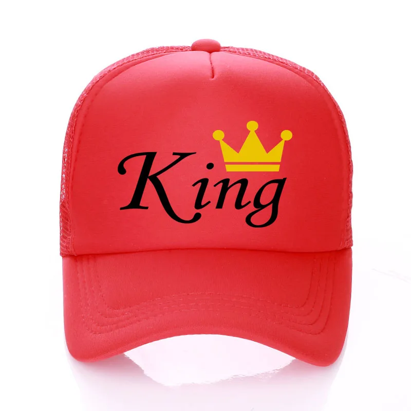 Child King Queen Baseball cap Printed Kids Hat Mesh Net Kingqueen Snapback Peaked Hats Unisex Gold crown Travel KING CROWN Caps