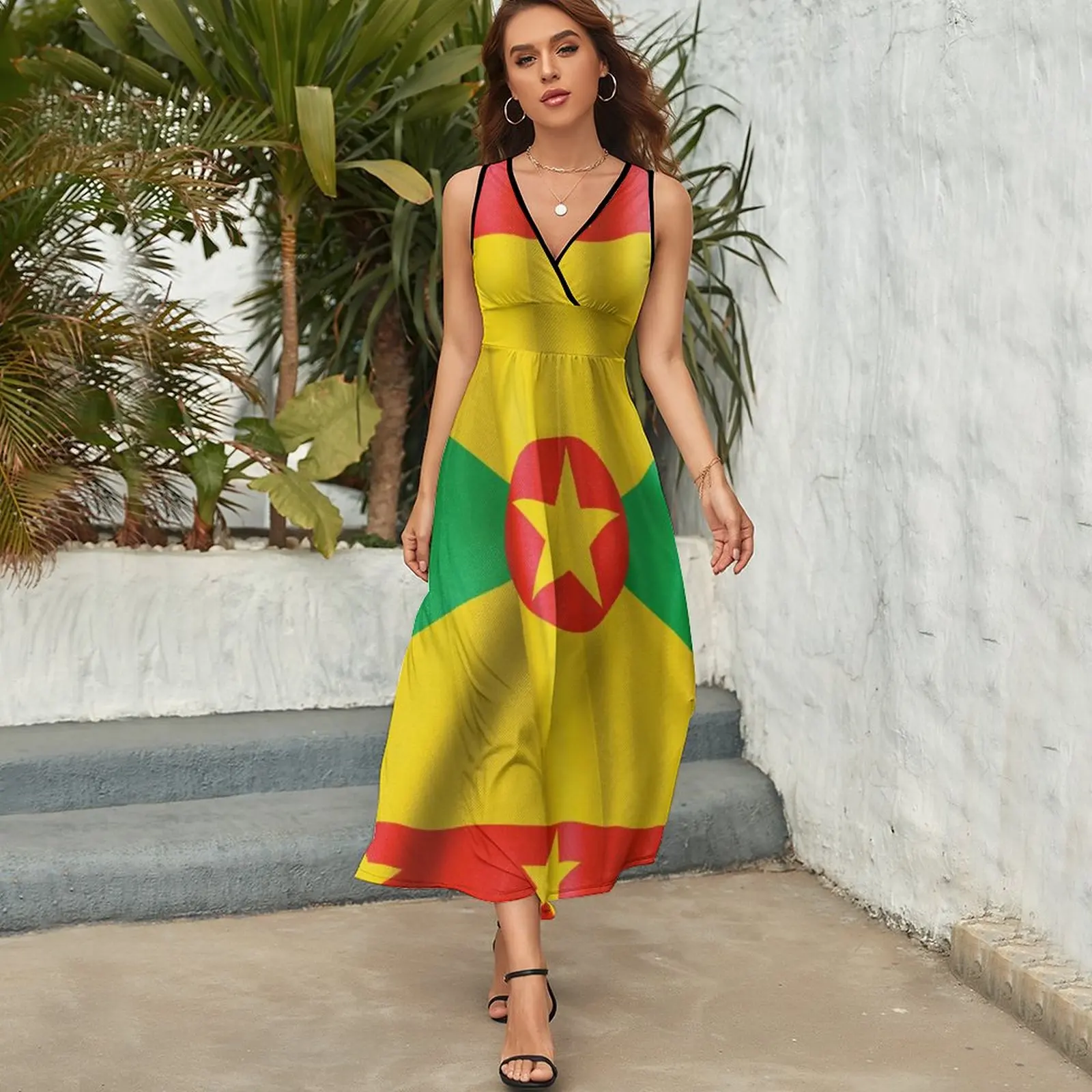 Grenada Flag Sleeveless Dress Clothing chic and elegant evening dress women\'s evening dresses 2023